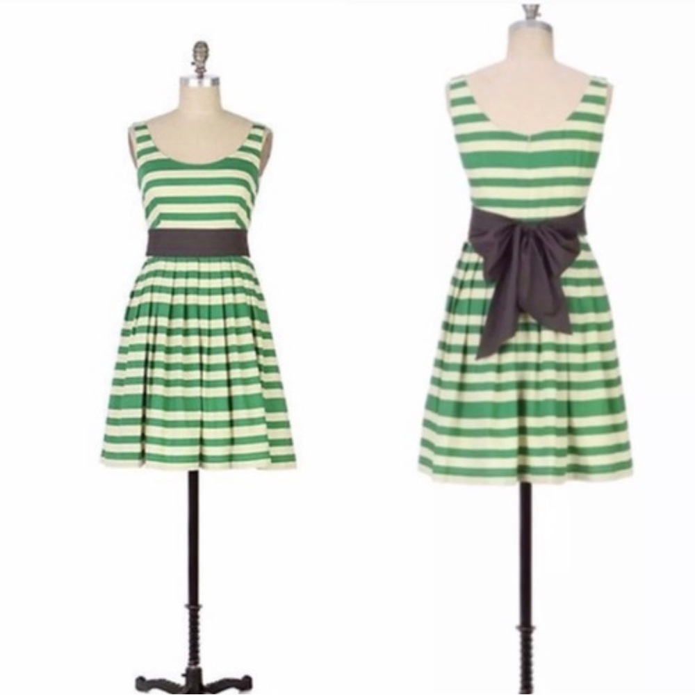 Anthropologie Corey Lynn Calter green striped tank summer spring midi size 8 - Picture 8 of 8